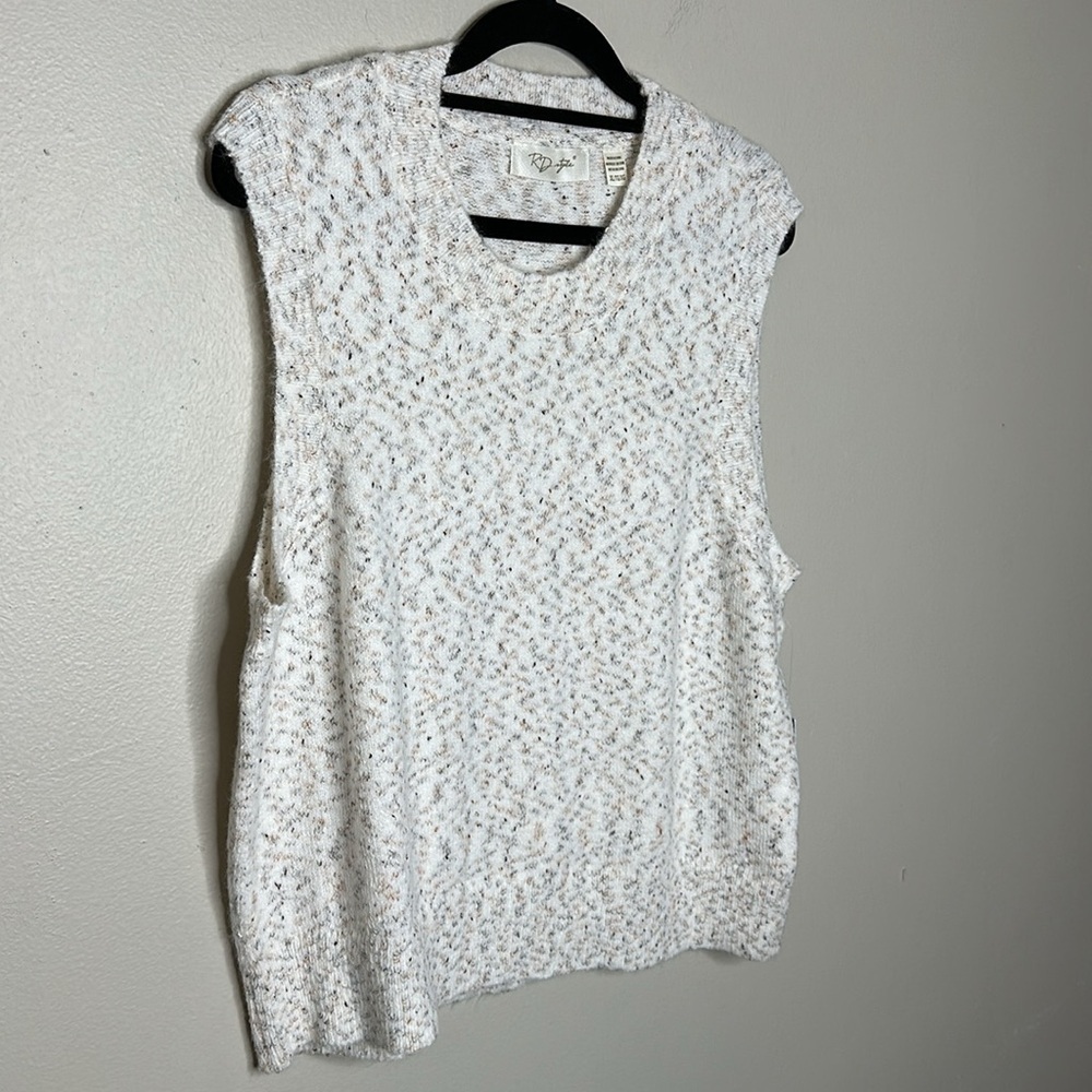T3 RD Style Women’s Knit Vest Cream Tan Brown Size XL New with tags Stitchfix - Picture 9 of 9